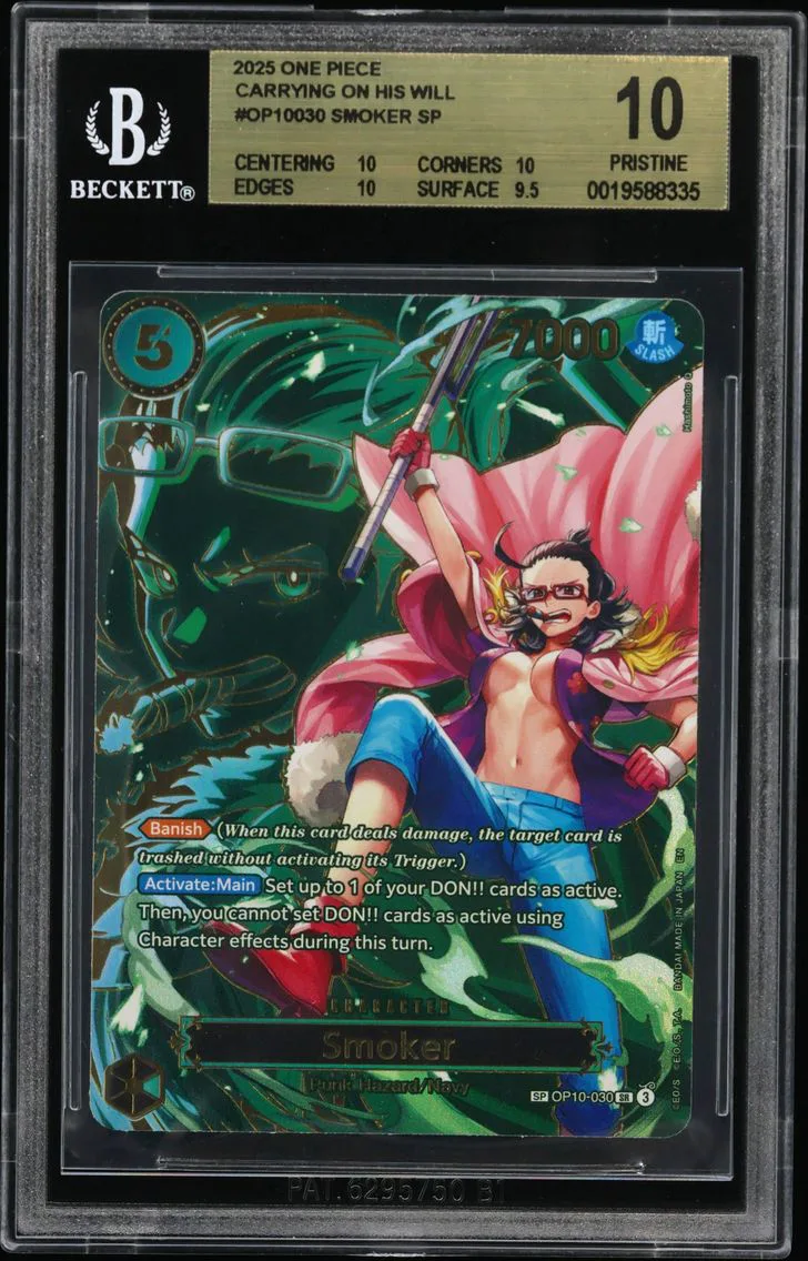 2025 #OP10030 Smoker SP BGS 10 One Piece Card Game Carrying on His Will