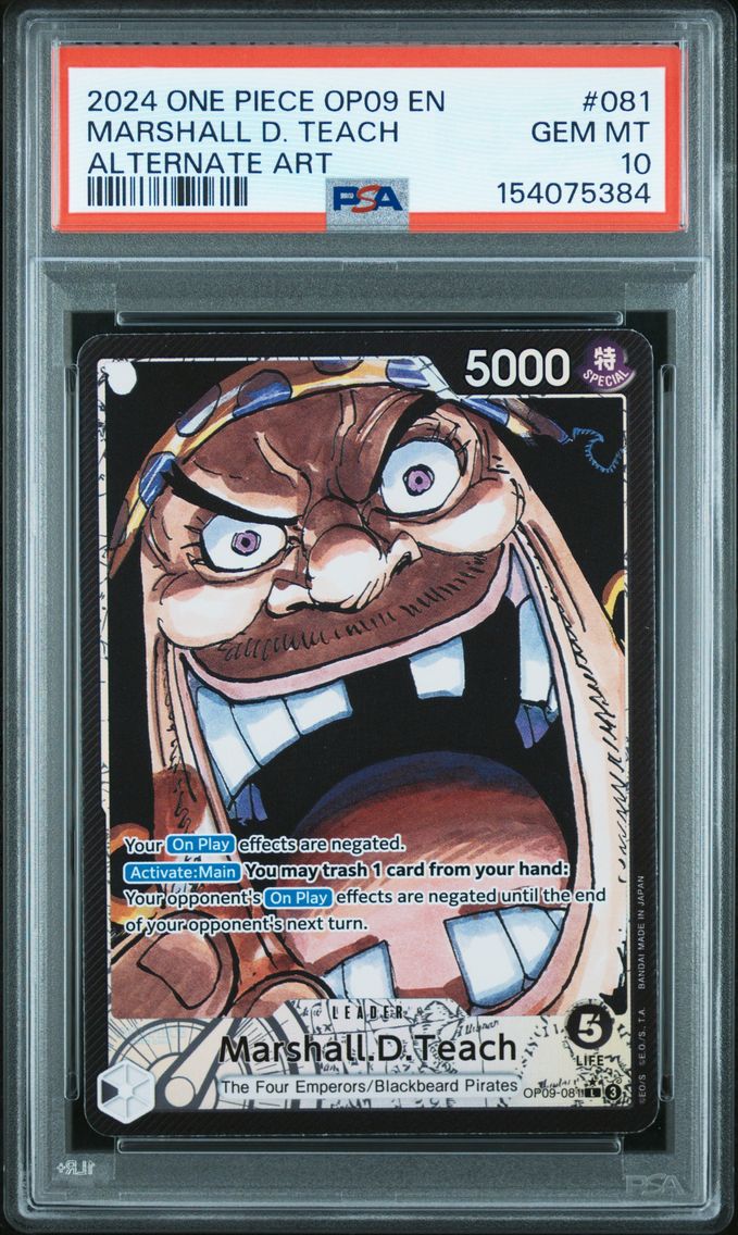 2024 #081 Marshall D. Teach PSA 10 One Piece OP09-Emperors in the New World