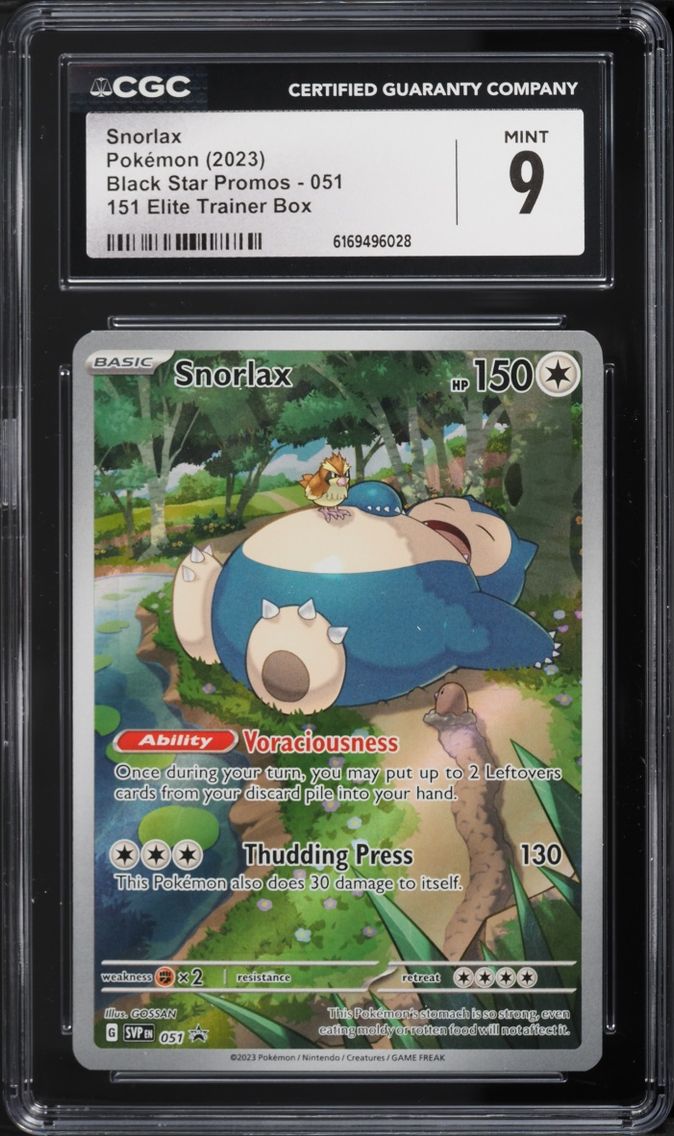 2023 Pokemon Scarlet & Violet Black Star Promo 151 ETB Full Art Snorlax #51 CGC 9 MINT