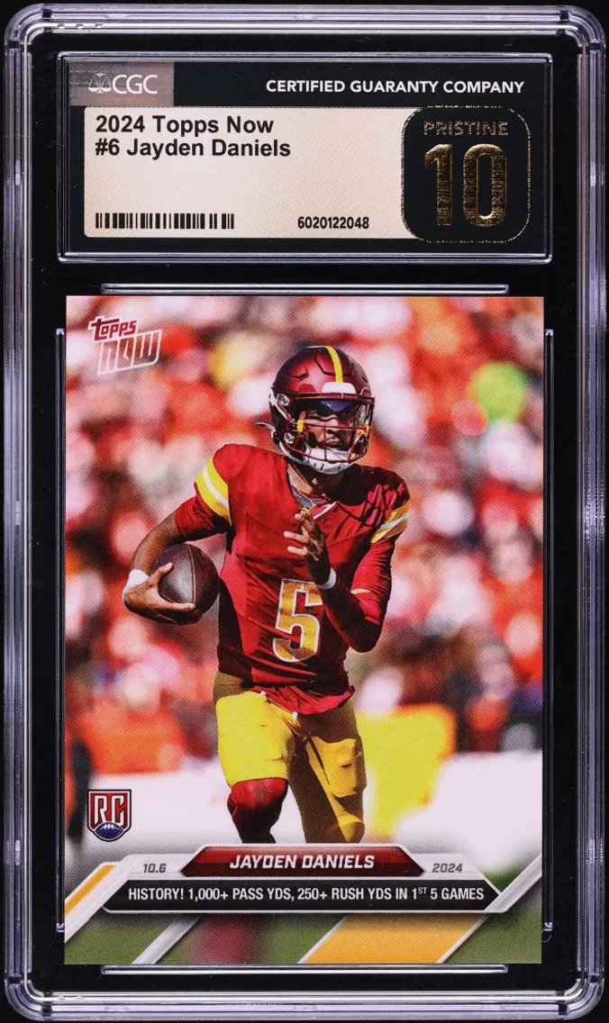 2024 #6 Topps Now Jayden Daniels ROOKIE CGC 10 Pristine