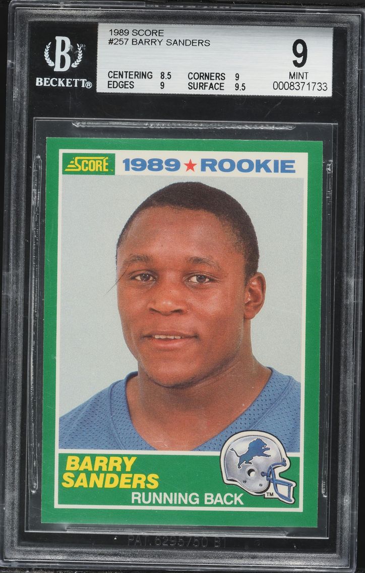 1989 #257 Barry Sanders BGS 9 Score Football