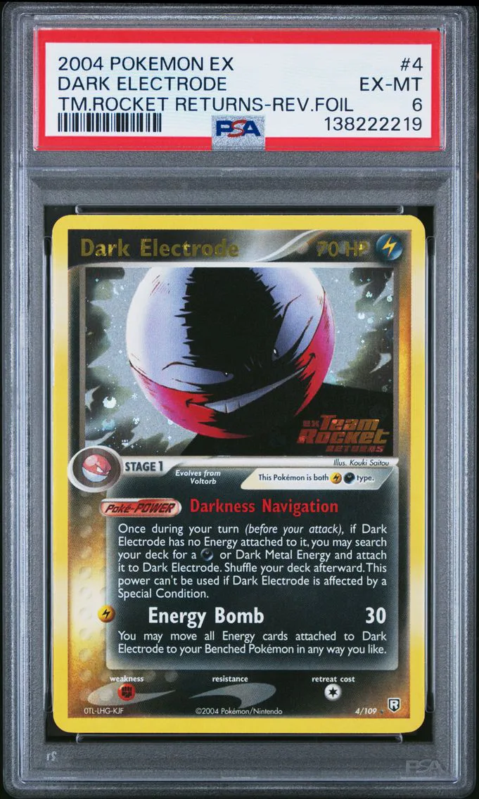 2004 #4 Dark Electrode-Reverse Foil PSA 6 EX Team Rocket Returns