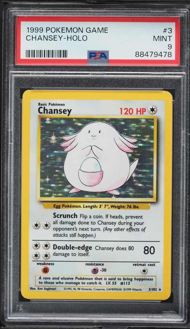 1999 #3 Chansey-Holo PSA 9 Game Pokemon
