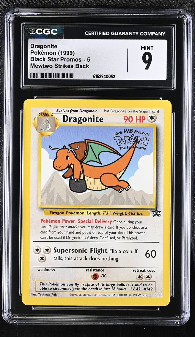 1999 #5 Dragonite CGC 9 Black Star Promos - WotC - English