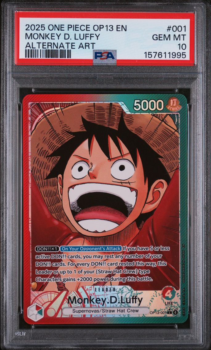 2025 #001 Monkey D. Luffy PSA 10 One Piece OP13-Carrying on His Will