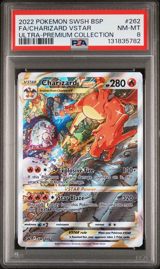 2022 #262 Full Art/Charizard Vstar PSA 8 Swsh Black Star Promo Pokemon