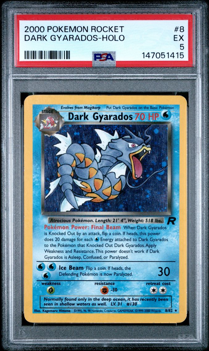 2000 #8 Dark Gyarados-Holo PSA 5 Rocket