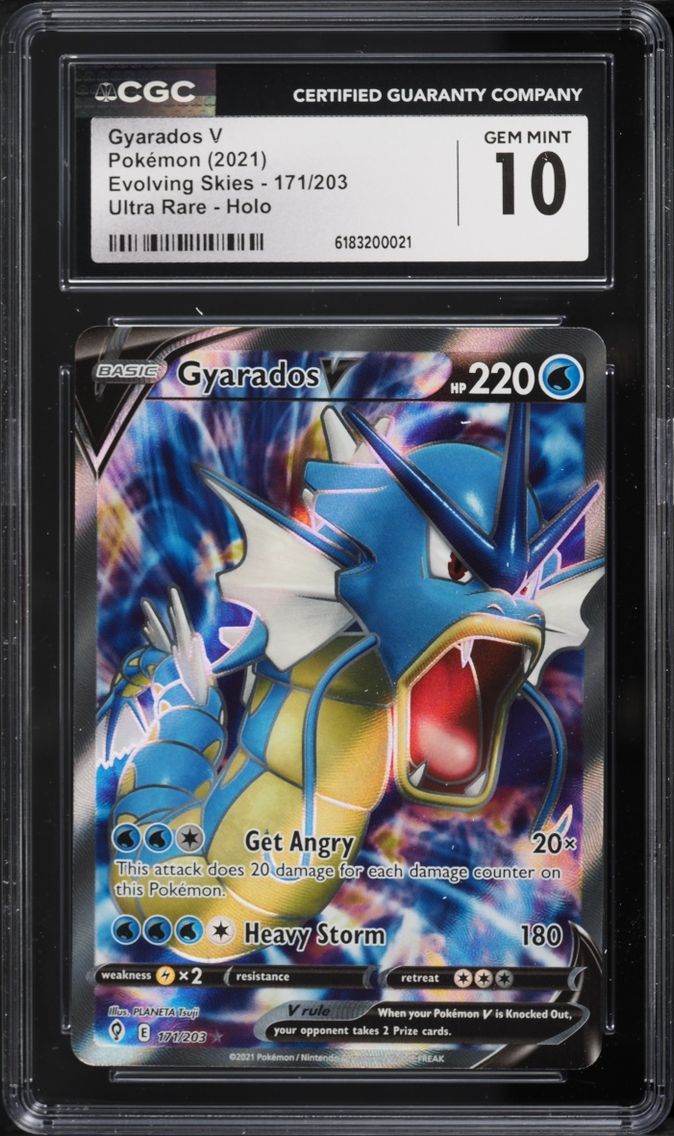 2021 Pokemon Sword & Shield Evolving Skies Full Art Gyarados V #171 CGC 10 GEM MINT