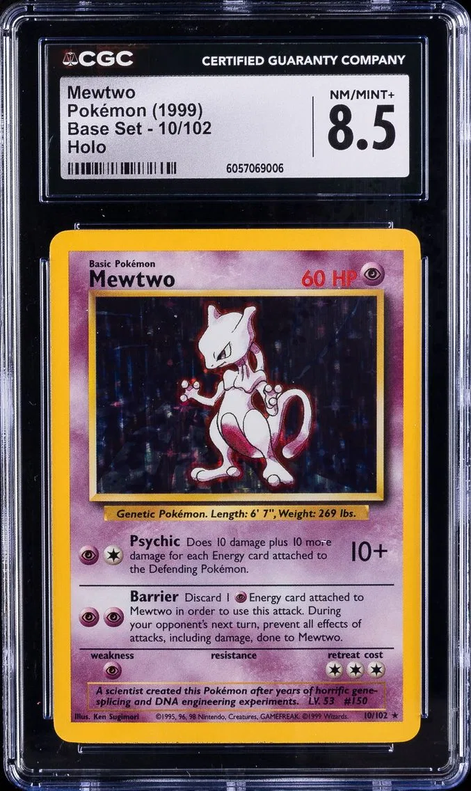 1999 #10 Mewtwo-Holo CGC 8.5 Game Pokemon