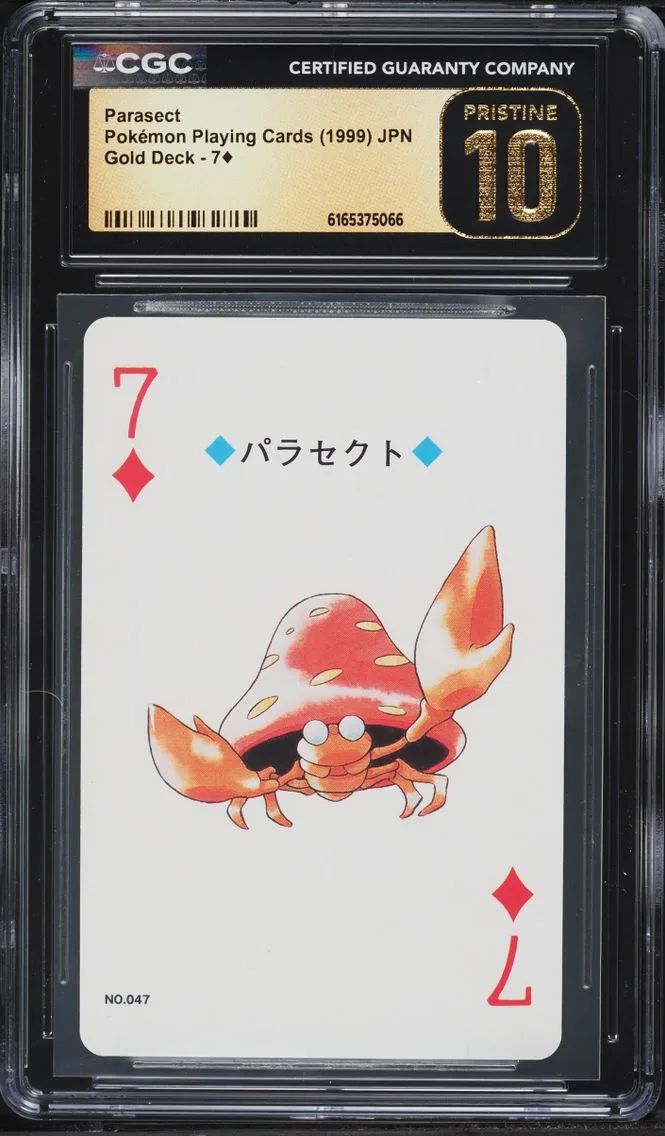 1999 Pokemon Japanese Gold Poker Set Nintendo Playing Cards Parasect CGC 10 PRISTINE