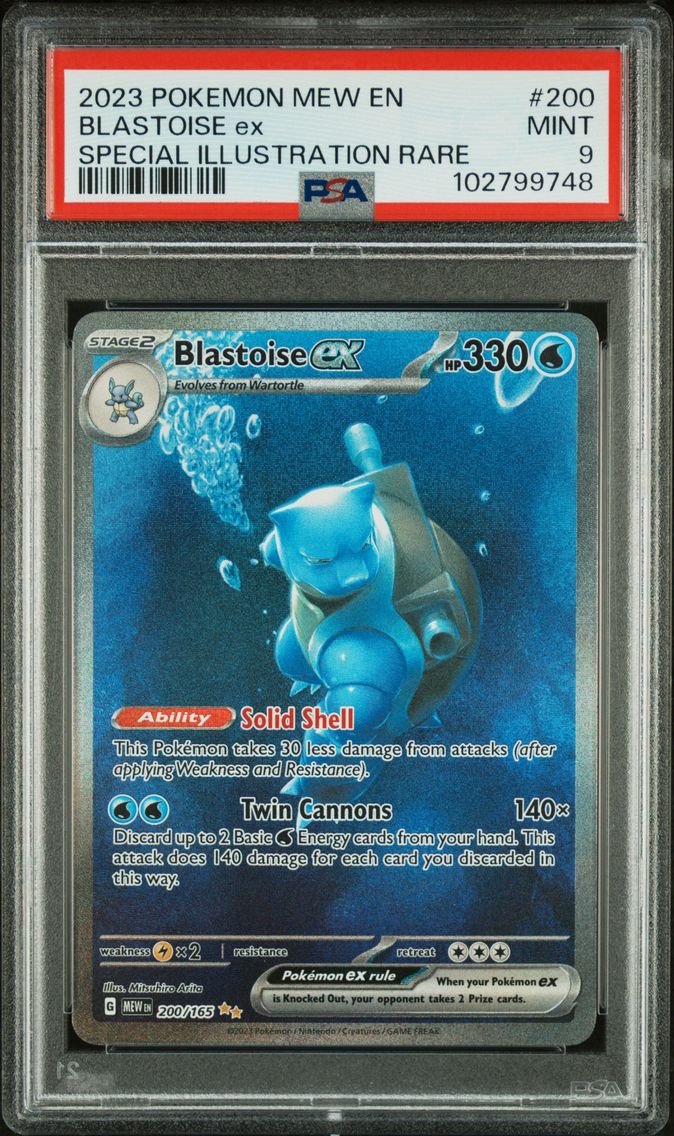 2023 #200 Blastoise EX PSA 9 Mew EN-151