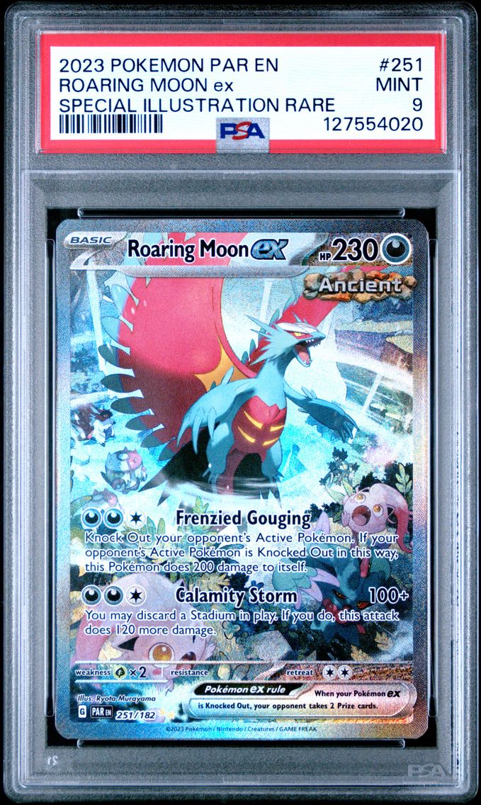 2023 #251 Roaring Moon EX PSA 9 Par EN-Paradox Rift Pokemon