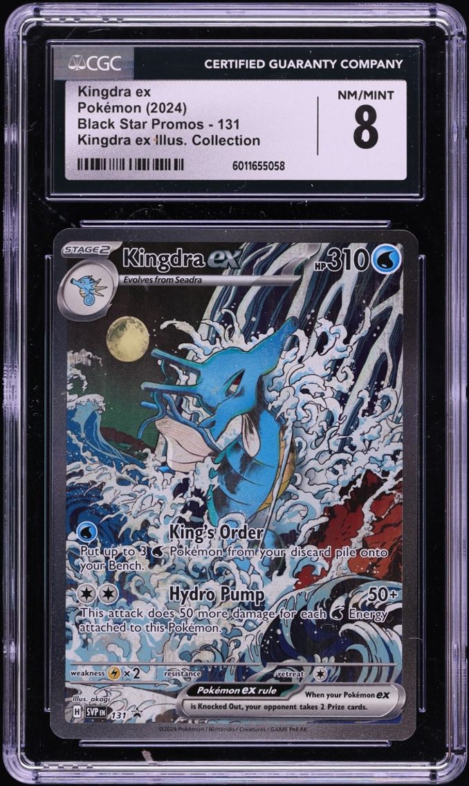 2024 Pokemon Scarlet & Violet Promo Special Illustration Full Art Kingdra Ex #131 CGC 8 NM-MT