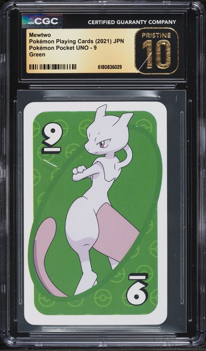 2021 Pokemon Japanese Playing Cards Pocket UNO Green Mewtwo CGC 10 PRISTINE