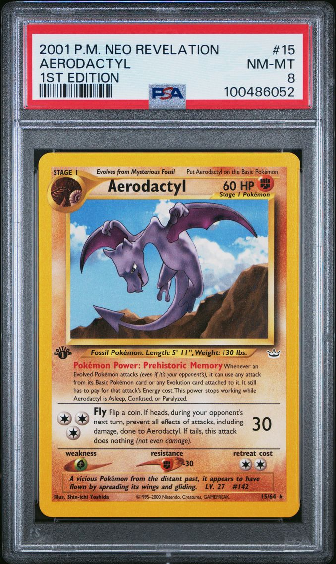 2001 #15 Aerodactyl 1st Edition PSA 8 Neo Revelation