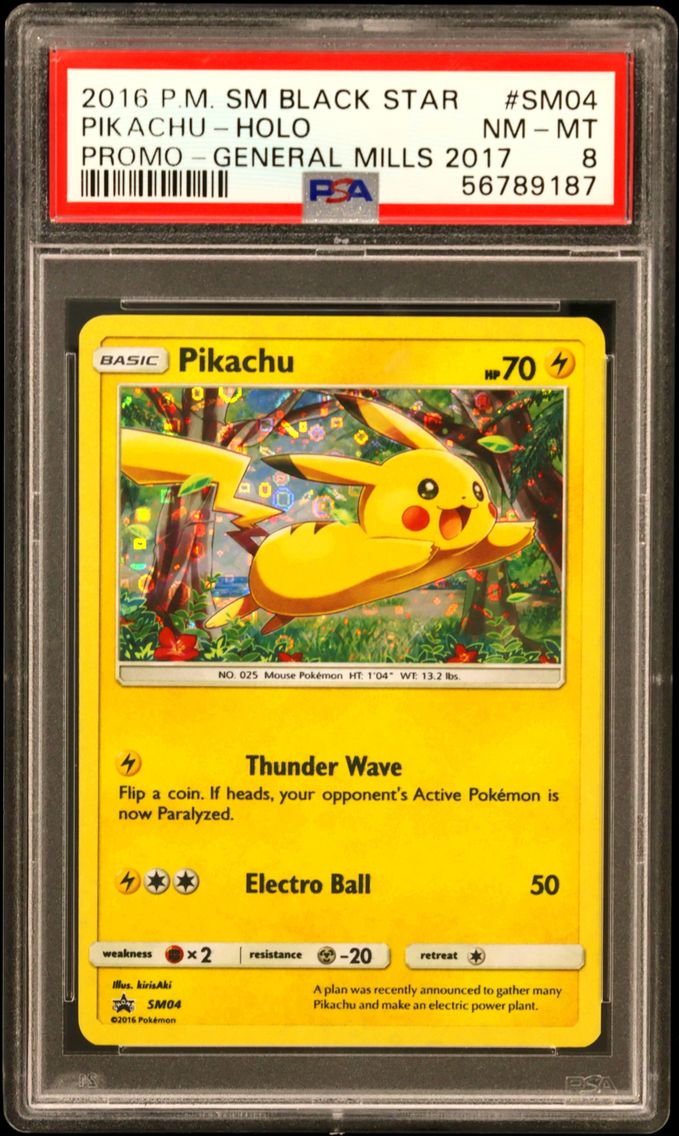 2016 #SM04 Pikachu-Holo PSA 8 SM Black Star Promo