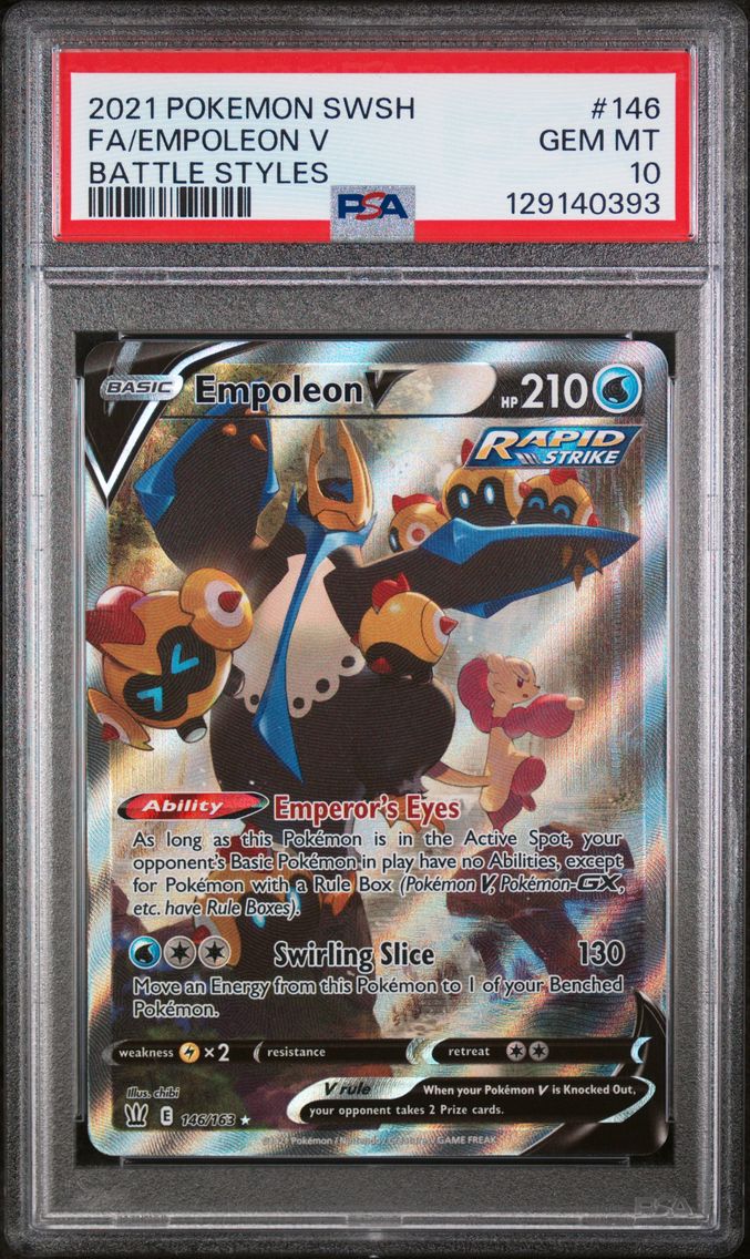 2021 #146 Full Art/Empoleon V PSA 10 Sword & Shield Battle Styles Pokemon