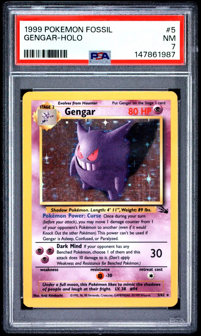 1999 #5 Gengar-Holo PSA 7 Fossil