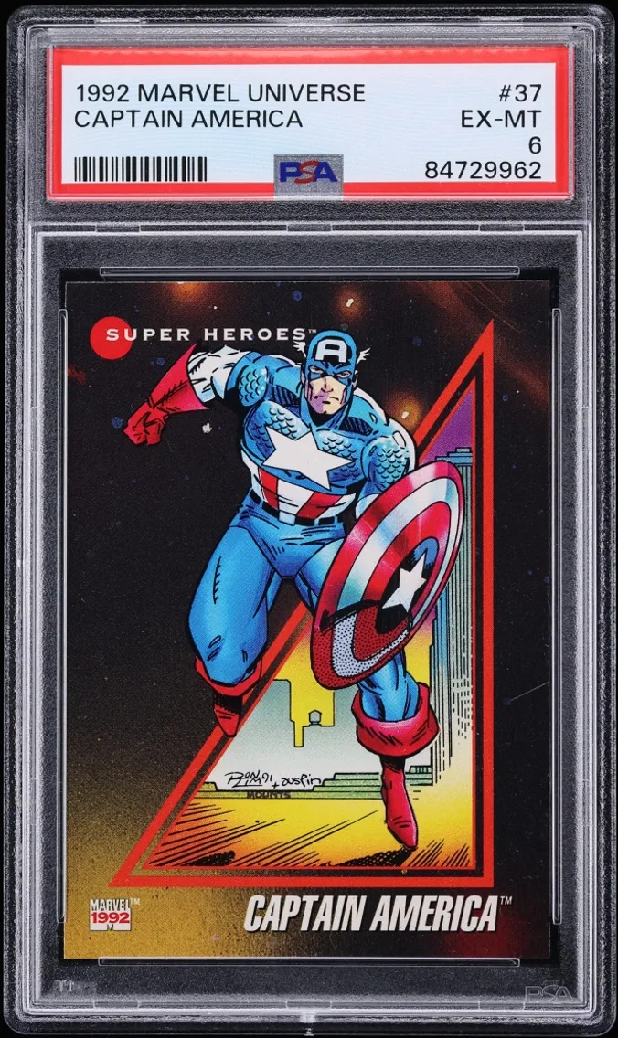1992 #37 Impel Marvel Universe Captain America EXMT PSA 6
