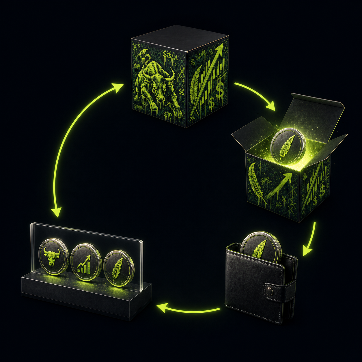 Box reveal and collection loop
