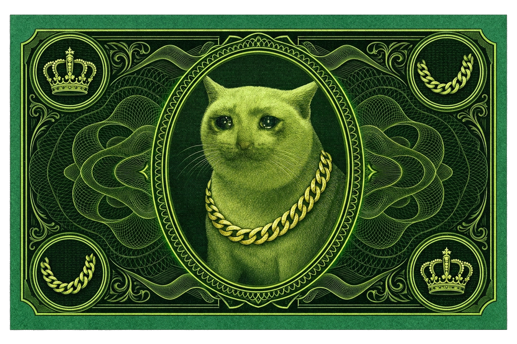 A $RICH bill featuring the cashcat